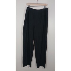 Eileen Fisher Black Pull On Pants 2X Stretch Elastic Waist Wide Leg Women